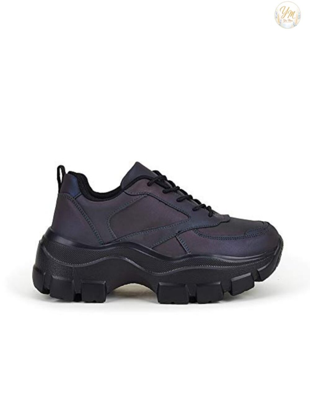 Chunky Platform Colorblock Lace-Up Walking Sneakers Lightweight